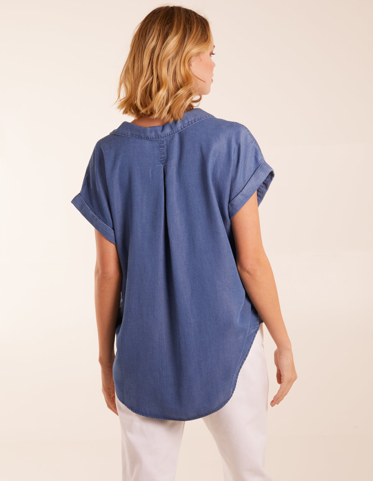 Tencel Button Down Pocket Top