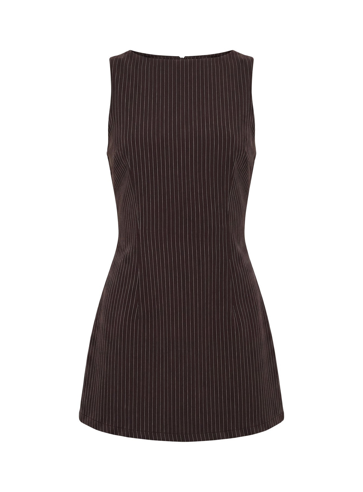 Yumiko Romper Brown Pinstripe Petite