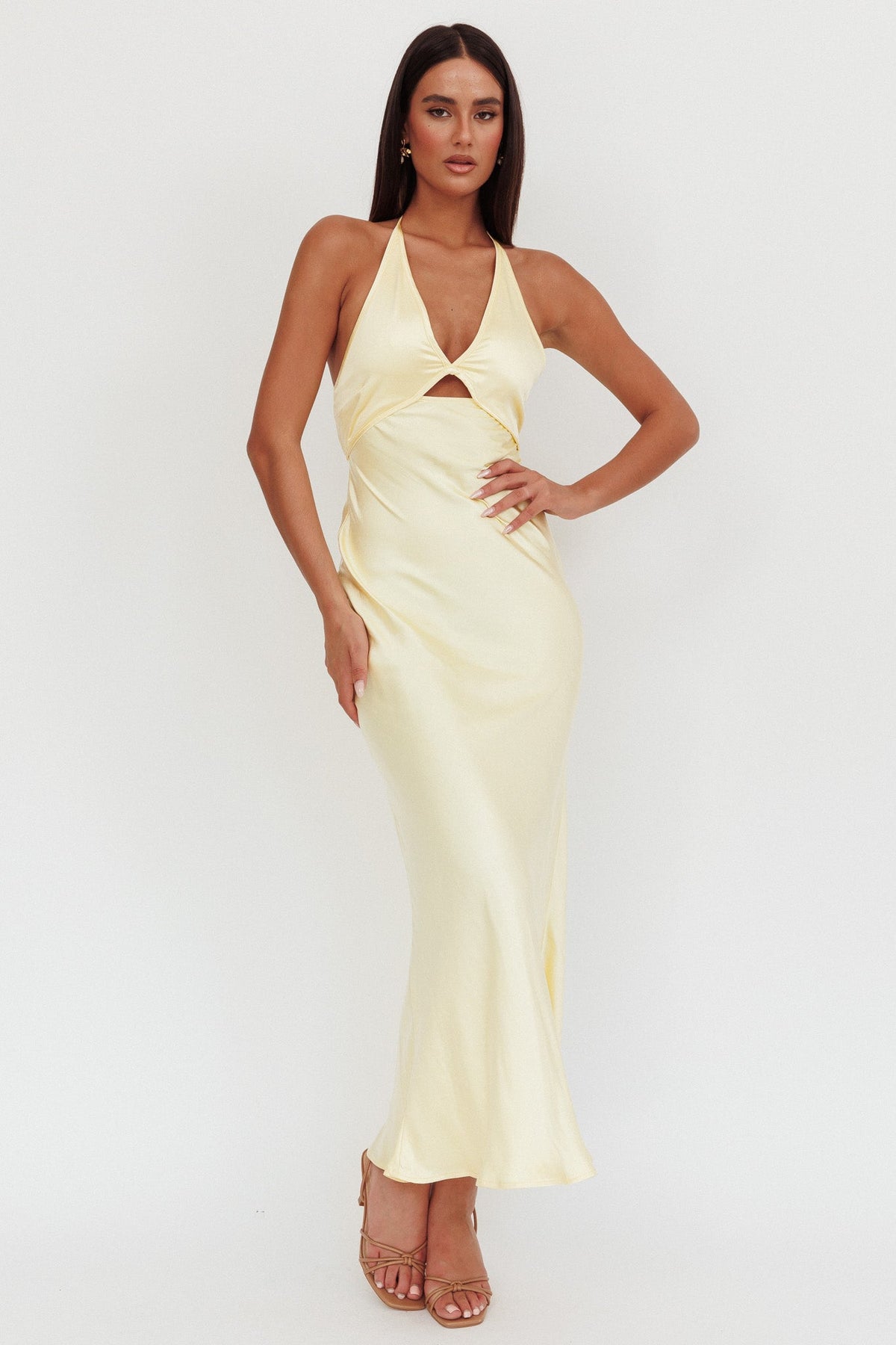 Jassinta Keyhole Bust Maxi Dress Lemon