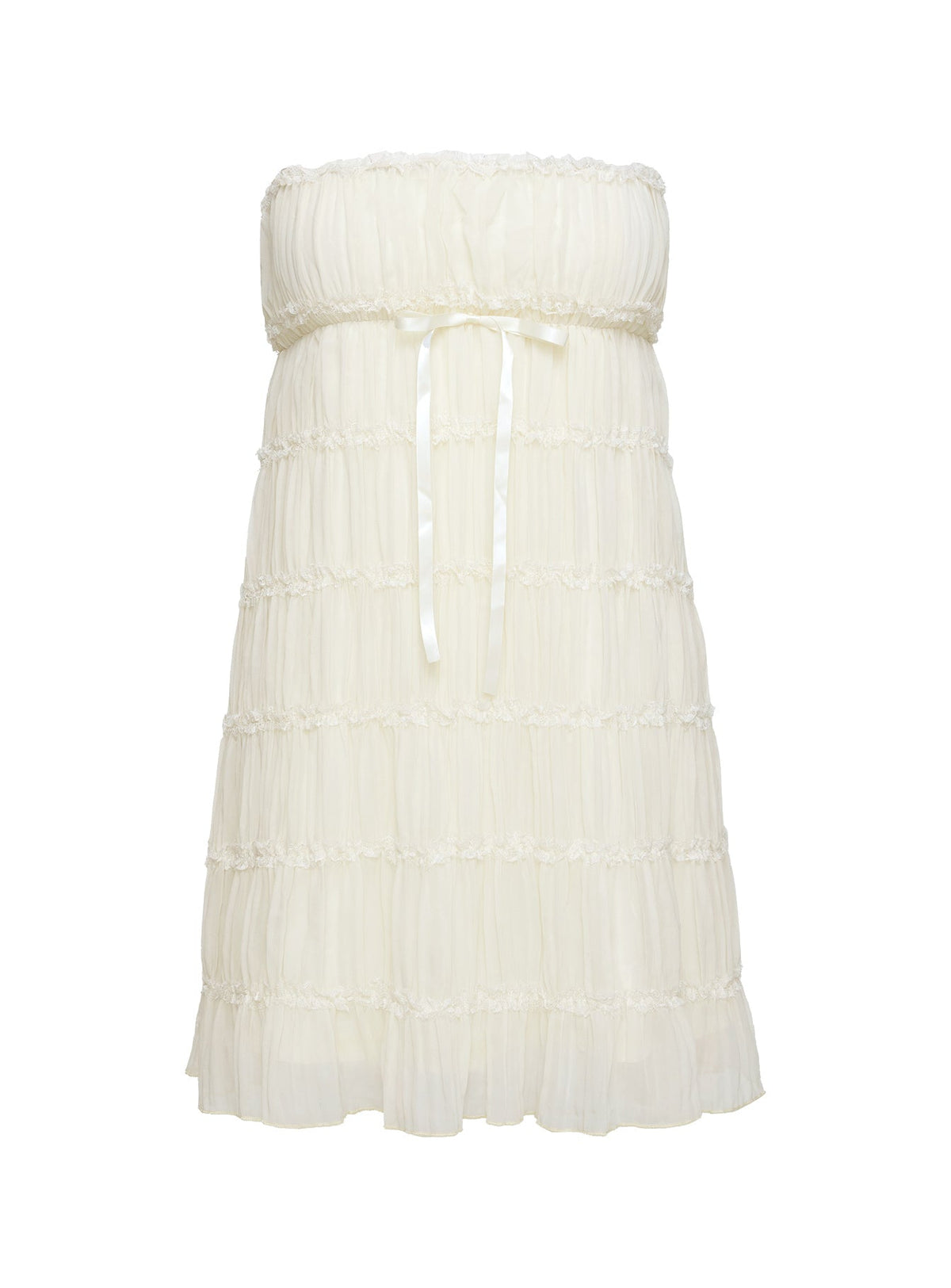 Opalette Strapless Mini Dress Cream