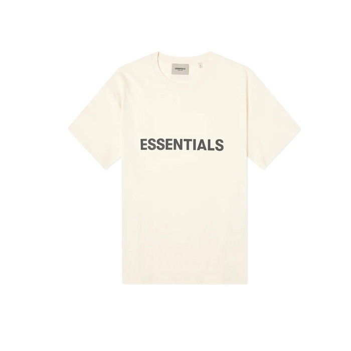 Essentials Boxy T-Shirt Applique Logo Butter Cream