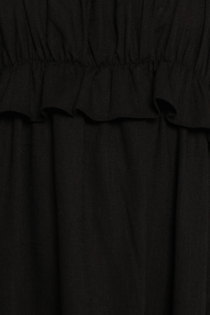 Ross Frill Strap Maxi Dress - Black