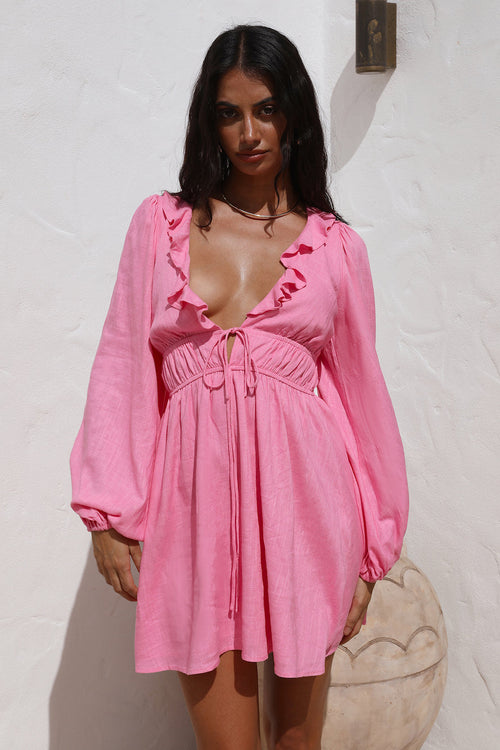 No Need To Talk Dress Pink