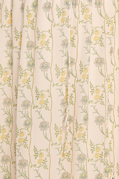 Keziah Long Sleeve Maxi Dress - Yellow Floral