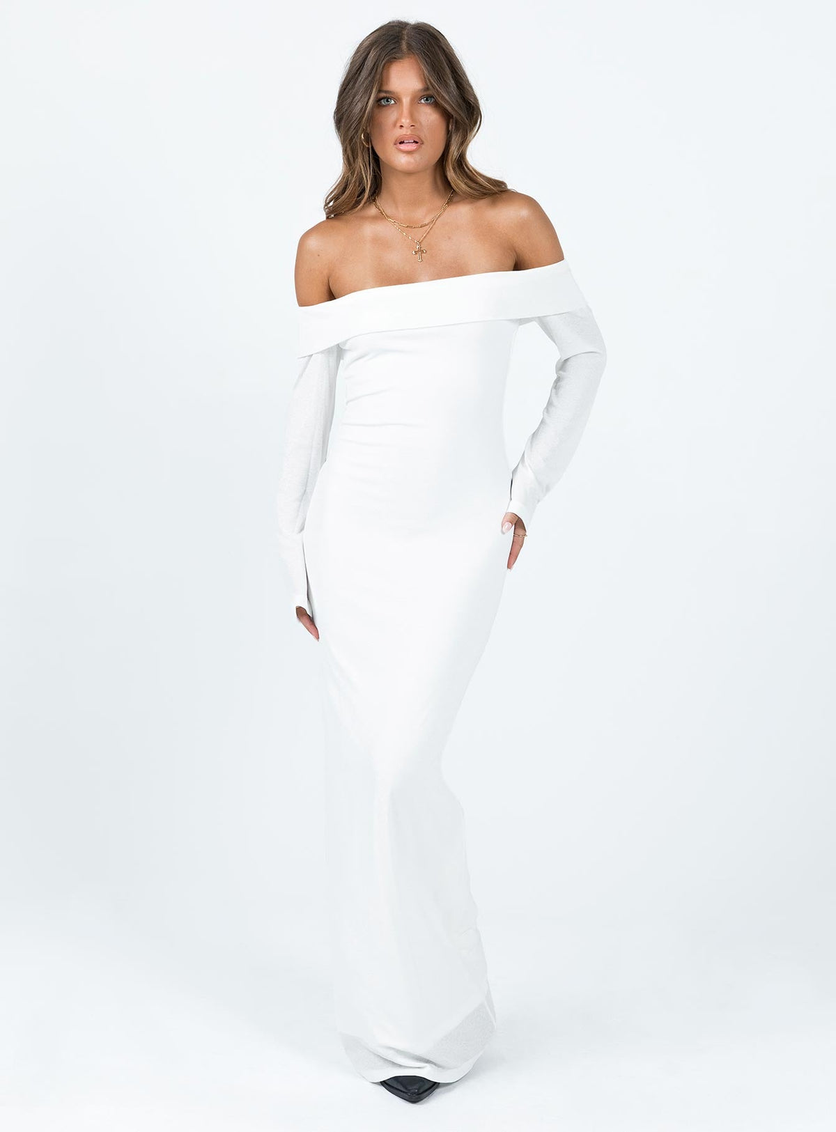 Maida Long Sleeve Maxi Dress White