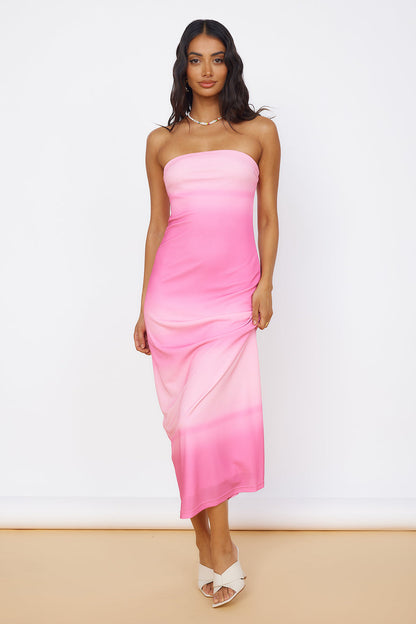 Infinite Light Midi Dress Pink