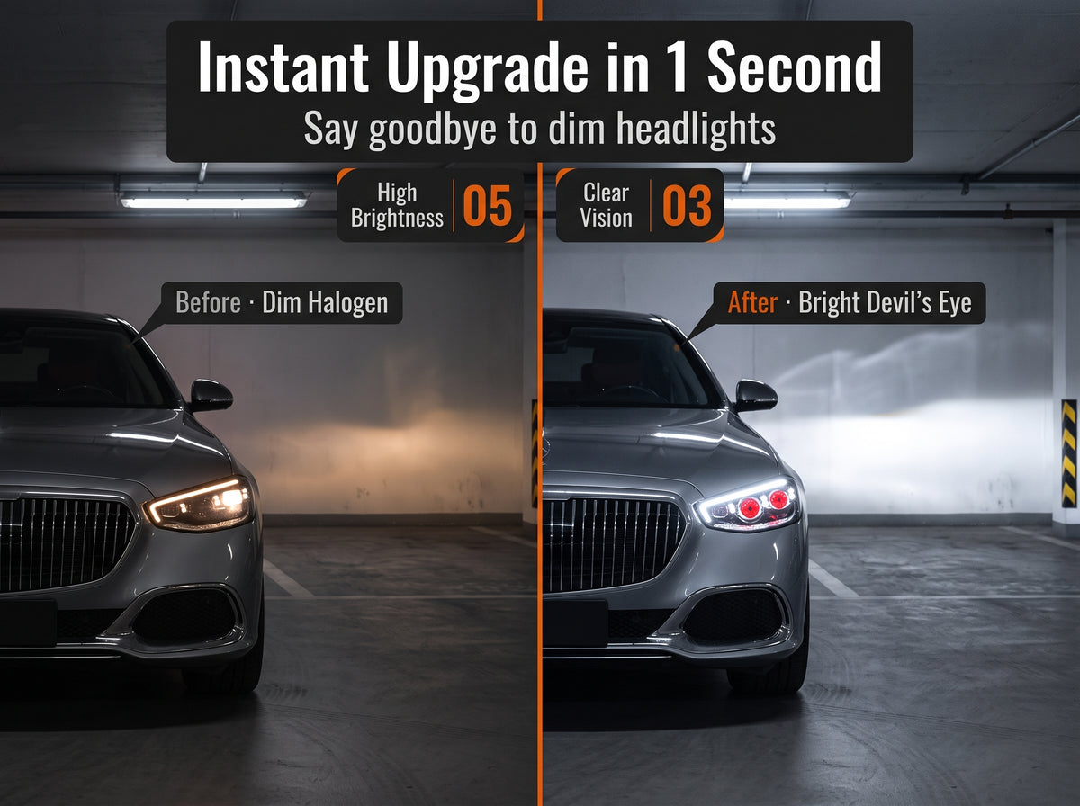 🔥 Fall Sale – Demon Eye LED Square Headlight Lens