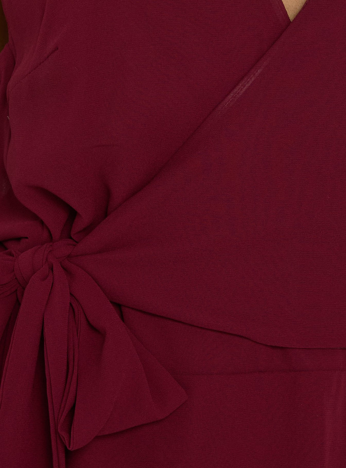 Dream Of Me Wrap Halter Mini Dress Burgundy