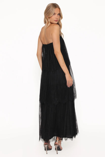 Bloom Strapless Maxi Dress - Black Lace