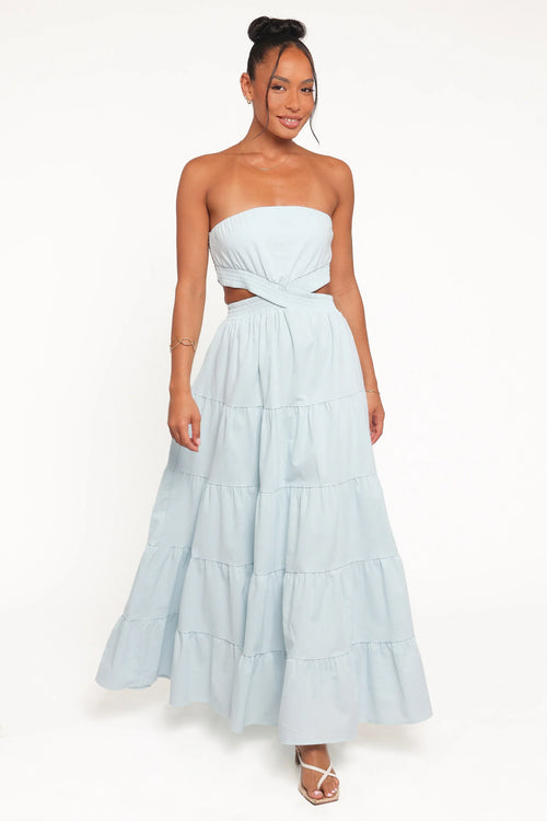 Cadence Strapless Maxi Dress - Blue
