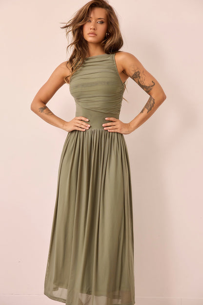 Painters Garden Maxi Dress - Olive