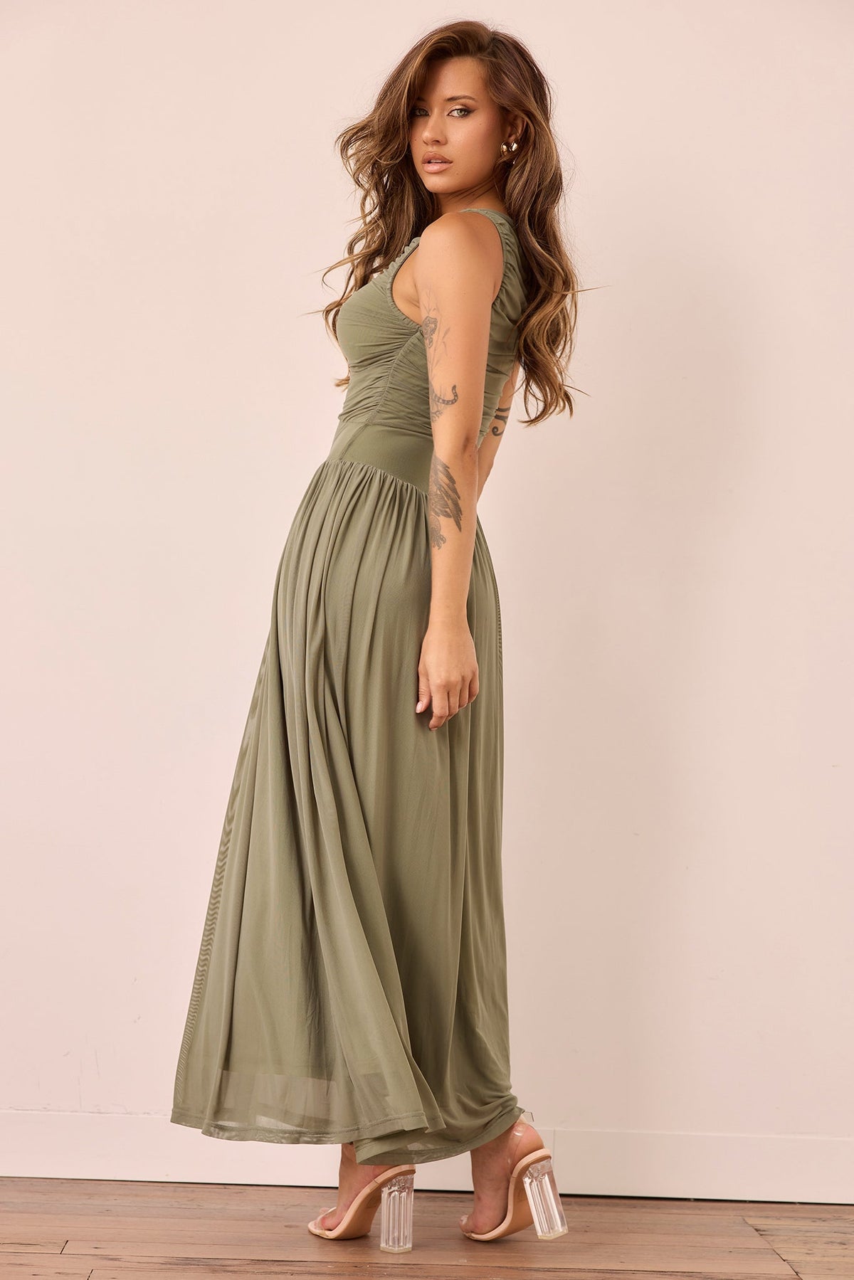 Painters Garden Maxi Dress - Olive