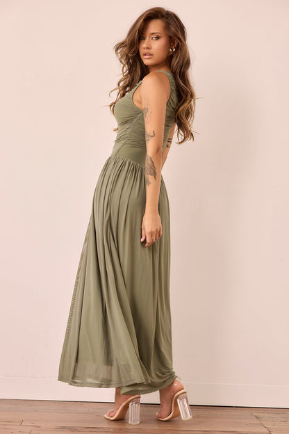 Painters Garden Maxi Dress - Olive