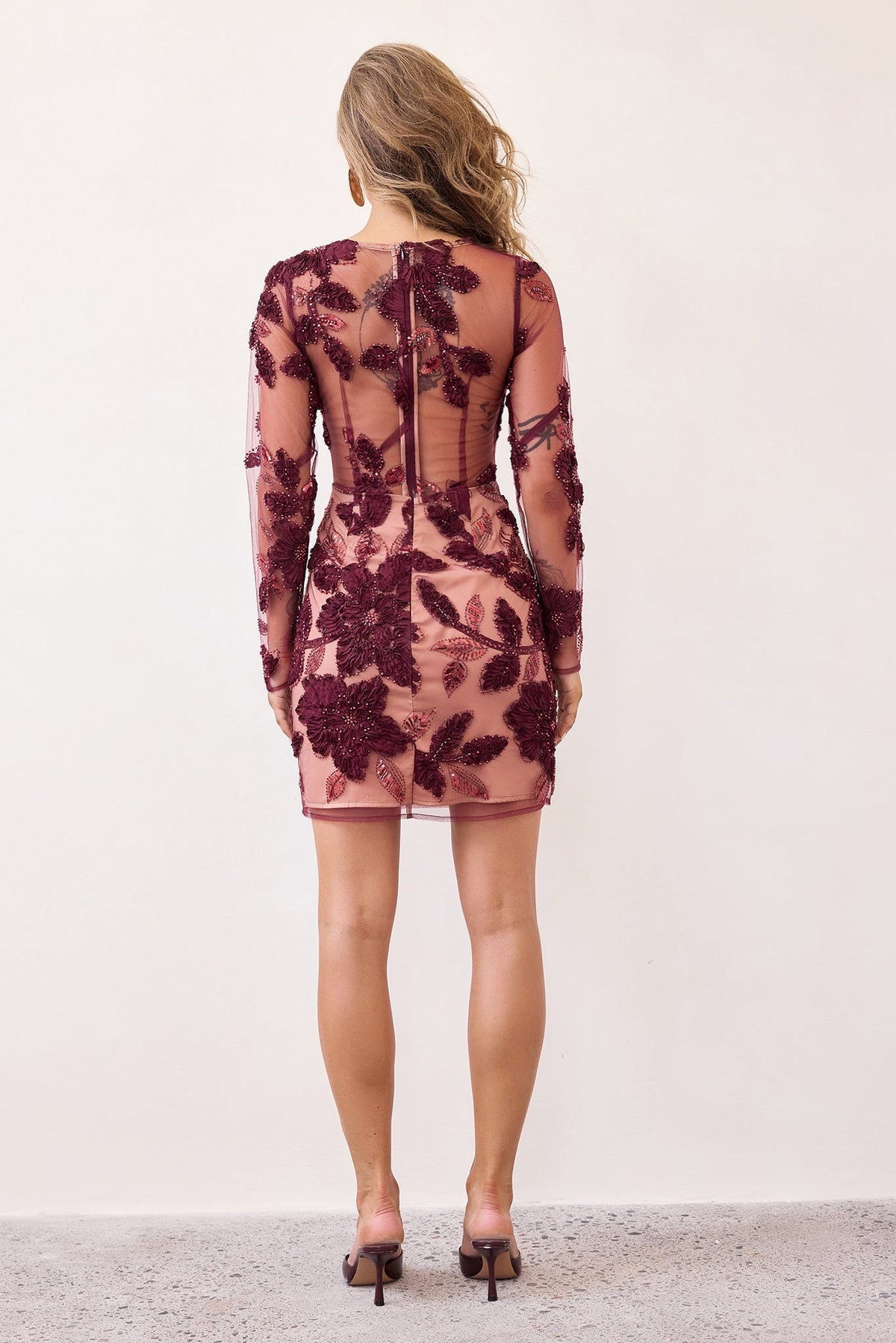 Secret Of Us Lace Mini Dress - Wine