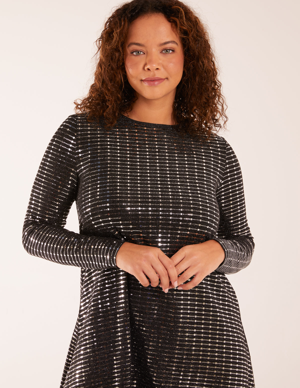Long Sleeve Mirrored Swing Dress