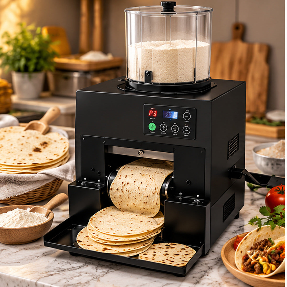 🔥 Anniversary Sale – Automatic Flatbread Maker, Fresh Homemade Tortillas, Roti & Wraps Made Easy