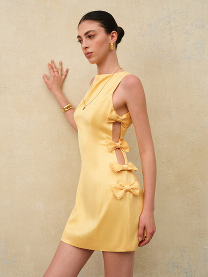 Bow-Detail Side Cutout Dress