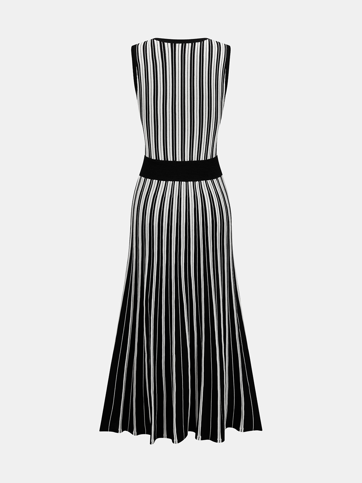 Striped Sleeveless Knit Midi Dress