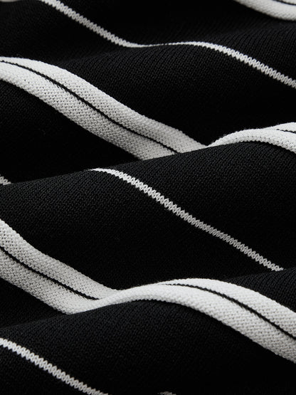 Striped Sleeveless Knit Midi Dress