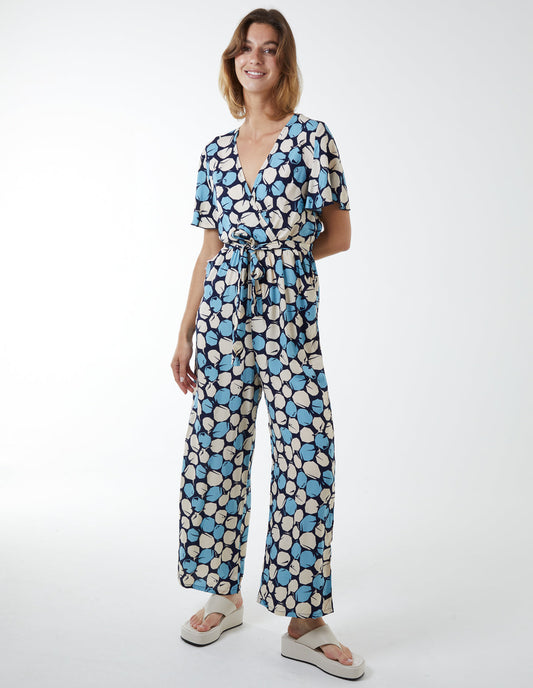 Abstract Honeycomb Cross Over Jumpsuit
