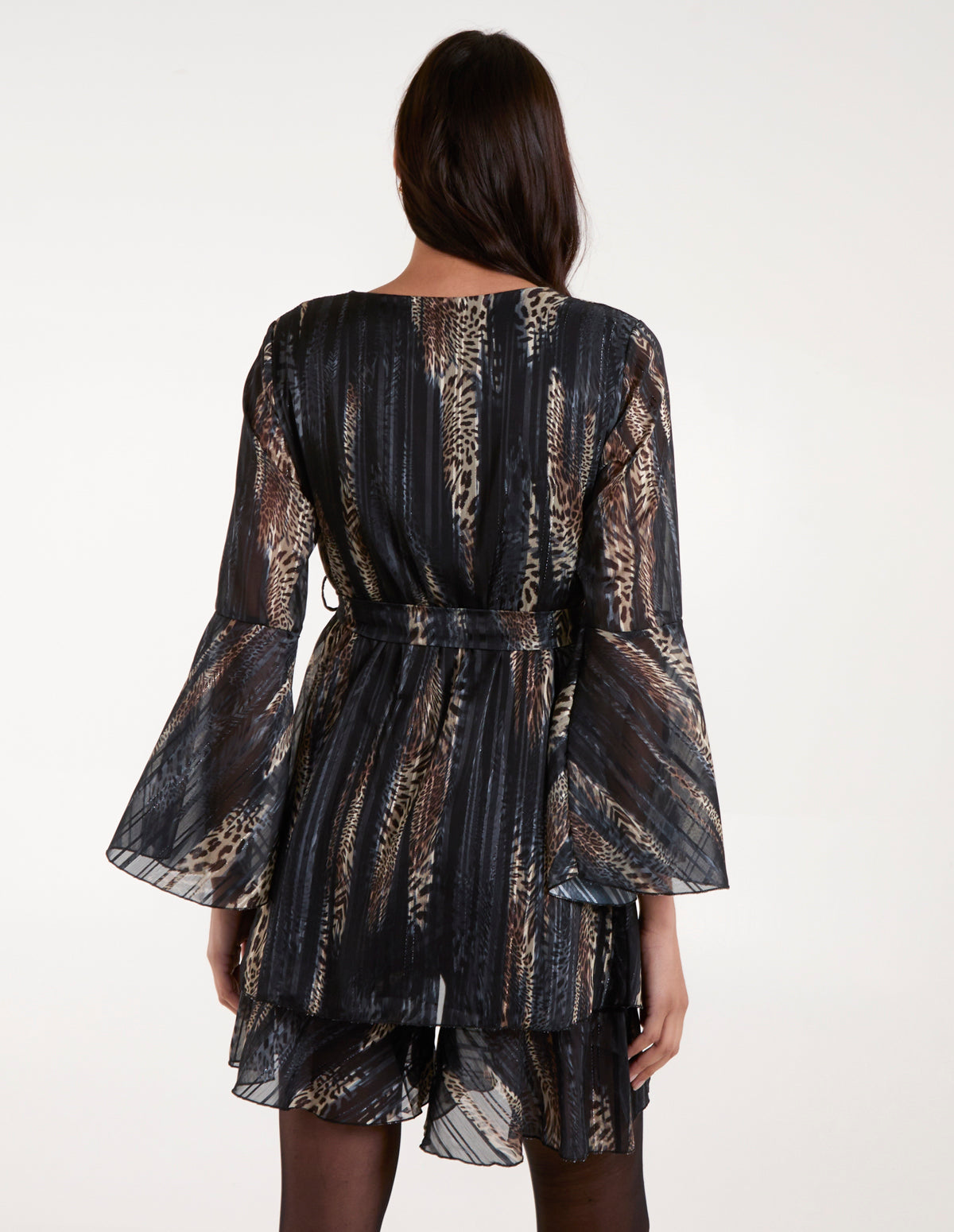 Metallic Wrap Over Dress