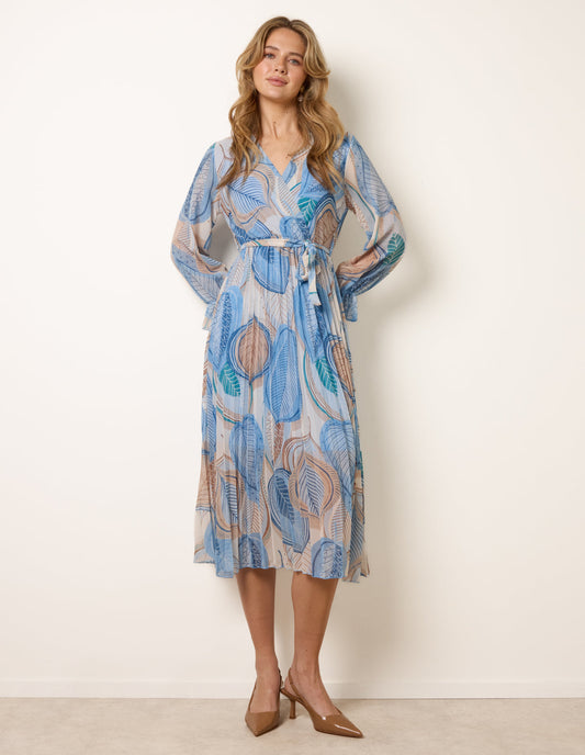 Crossover Pleated Dress