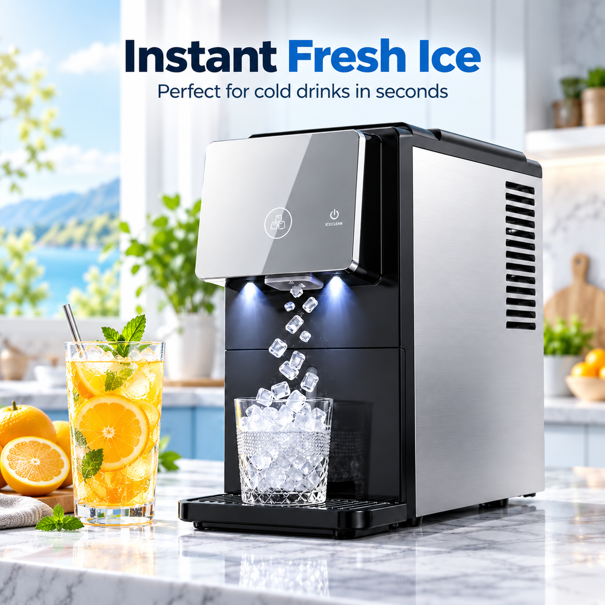 🎉 Anniversary Sale – Countertop Nugget Ice Maker, Soft Chewable Ice Machine for Home, Kitchen & Parties