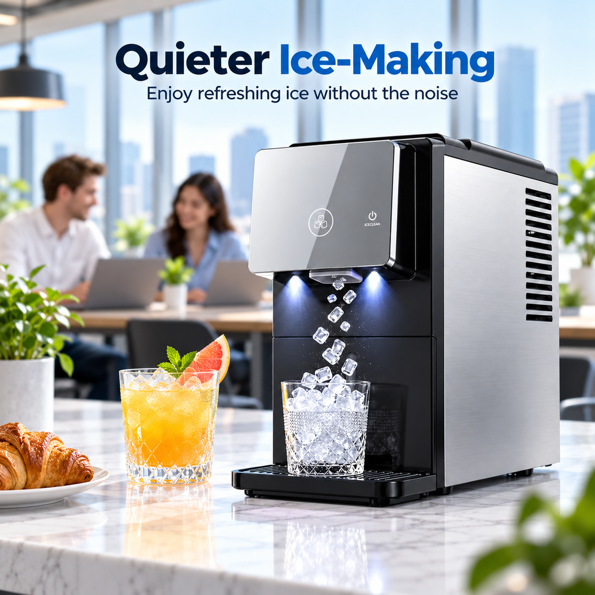 🎉 Anniversary Sale – Countertop Nugget Ice Maker, Soft Chewable Ice Machine for Home, Kitchen & Parties