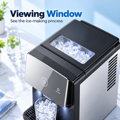 🎉 Anniversary Sale – Countertop Nugget Ice Maker, Soft Chewable Ice Machine for Home, Kitchen & Parties