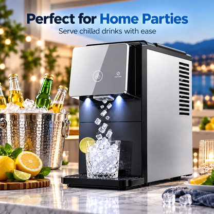 🎉 Anniversary Sale – Countertop Nugget Ice Maker, Soft Chewable Ice Machine for Home, Kitchen & Parties