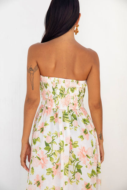 FORTUNATE ONE Bellissima Strapless Maxi Dress Pink