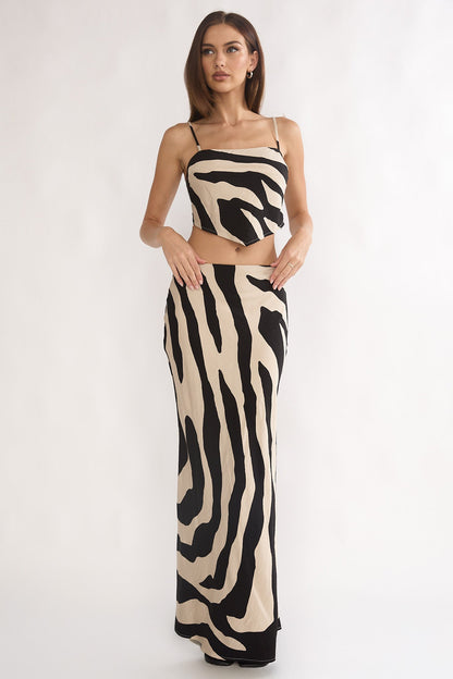 Blythe V-Hem Cami Top Zebra Black