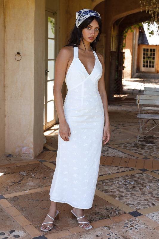 Thalassa Halter Midi Dress White