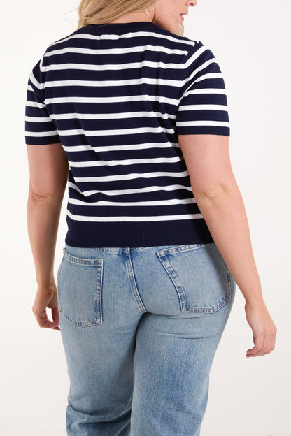 Embroidered Stripe Top