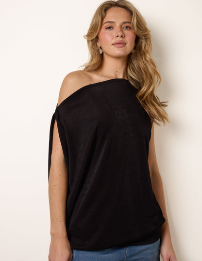 Deep Band Slinky Oversize Tunic Top