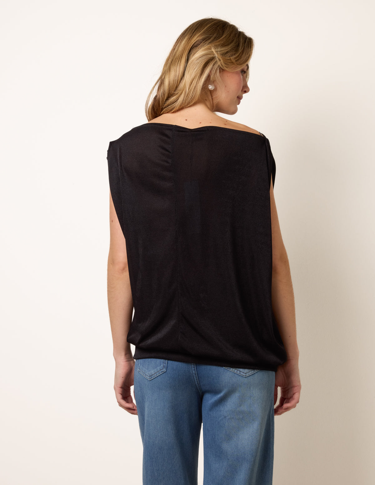 Deep Band Slinky Oversize Tunic Top