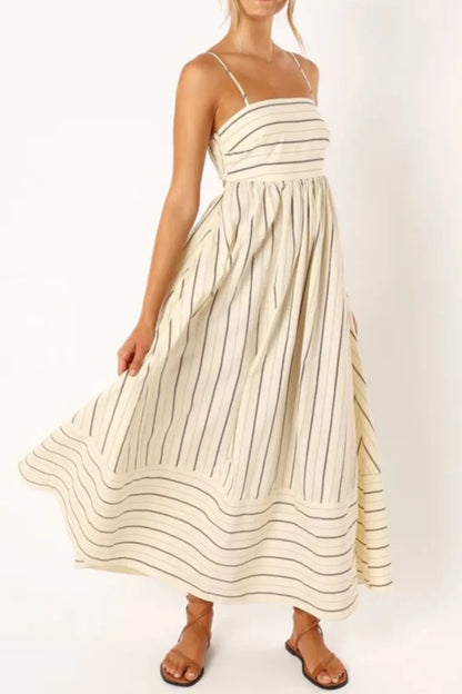 Striped Square Neck Cami Dress