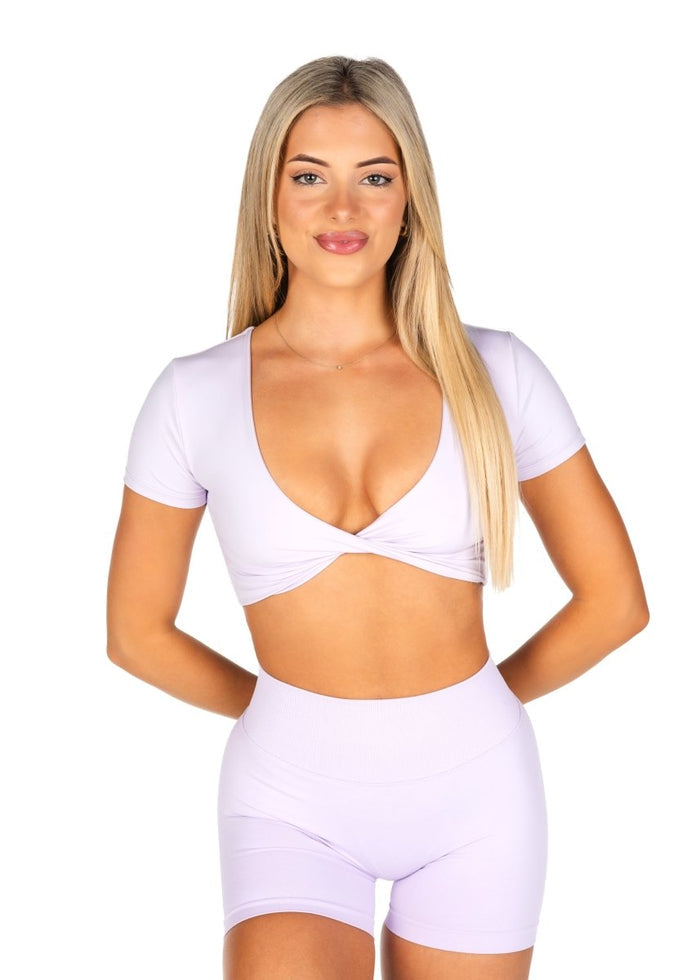 'Bella' Twist Tee - Baby Lilac - Kikiva Collection
