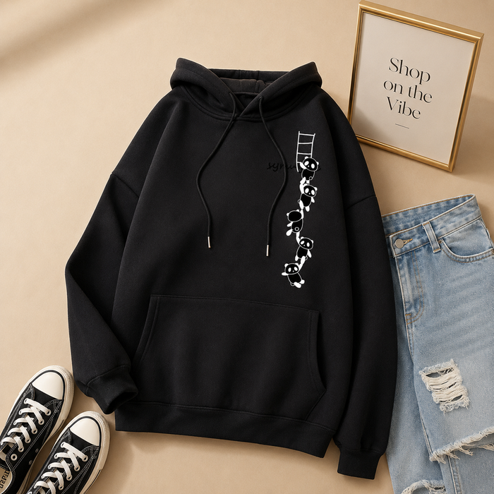 BLACK HOODIE PANDA LADDER