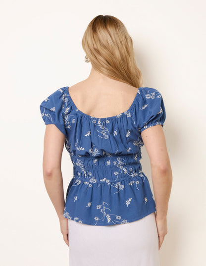 Embroidery Peplum Blouse