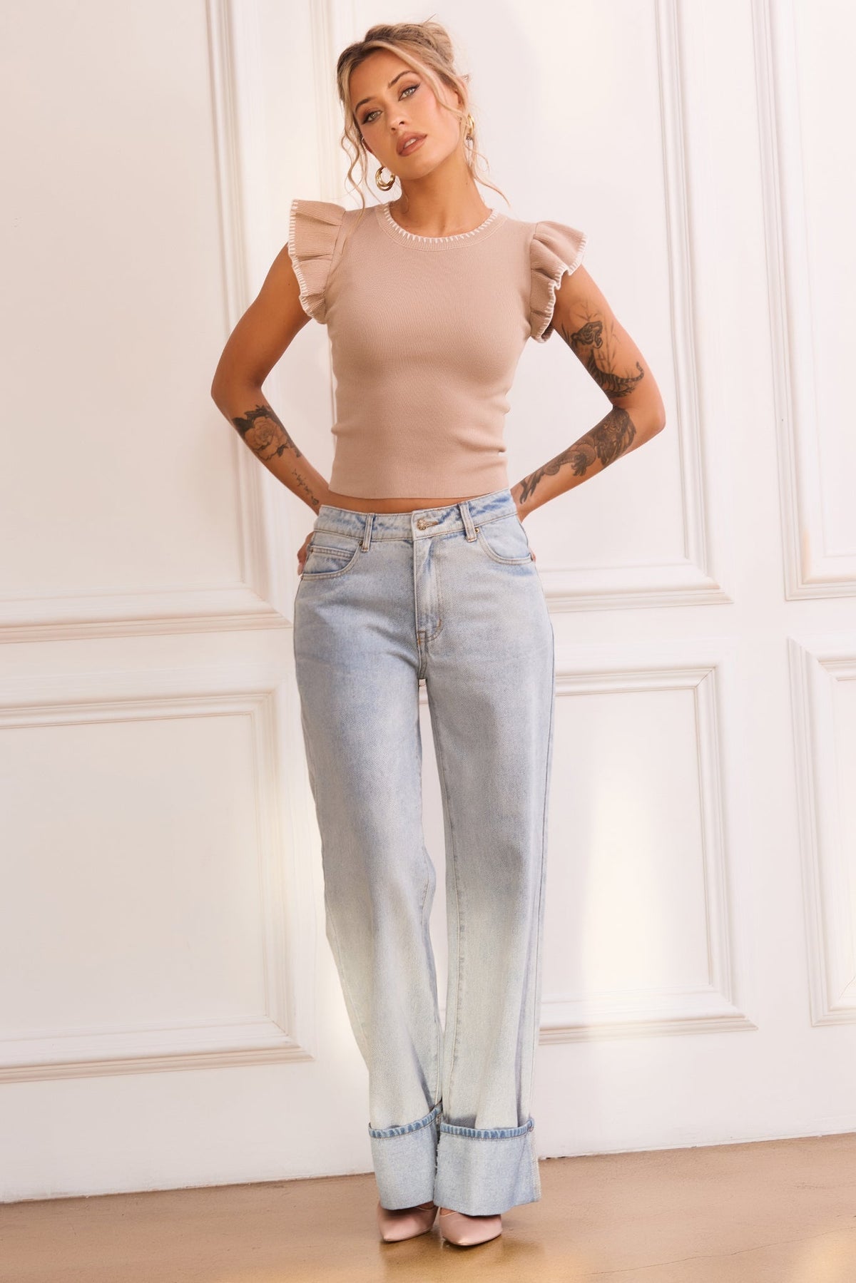 Maggy Knit Top - Camel