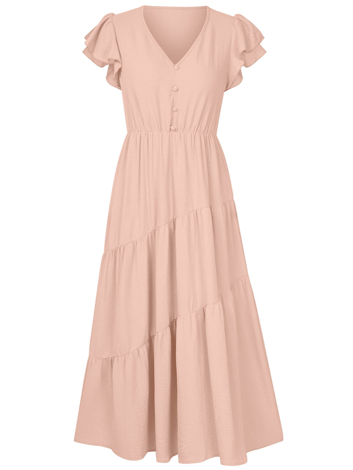 Joyful Tiered Maxi Dress - Pink