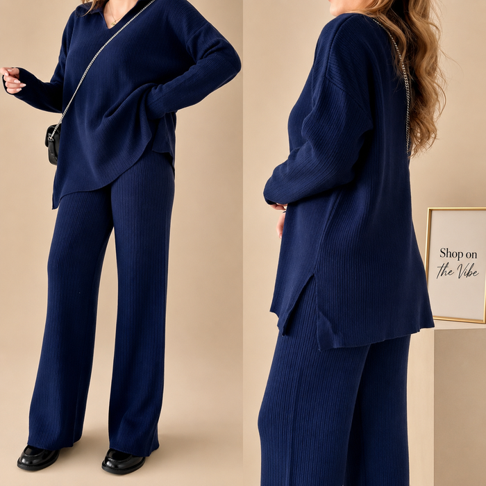 V-MATCHING DUO SET (NAVY BLUE COLOUR)