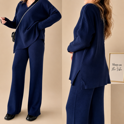 V-MATCHING DUO SET (NAVY BLUE COLOUR)