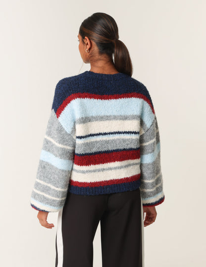 Colourful Block Horizontal Stripes Jumper