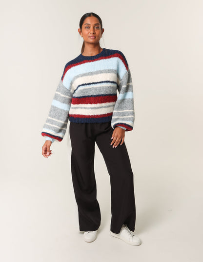 Colourful Block Horizontal Stripes Jumper