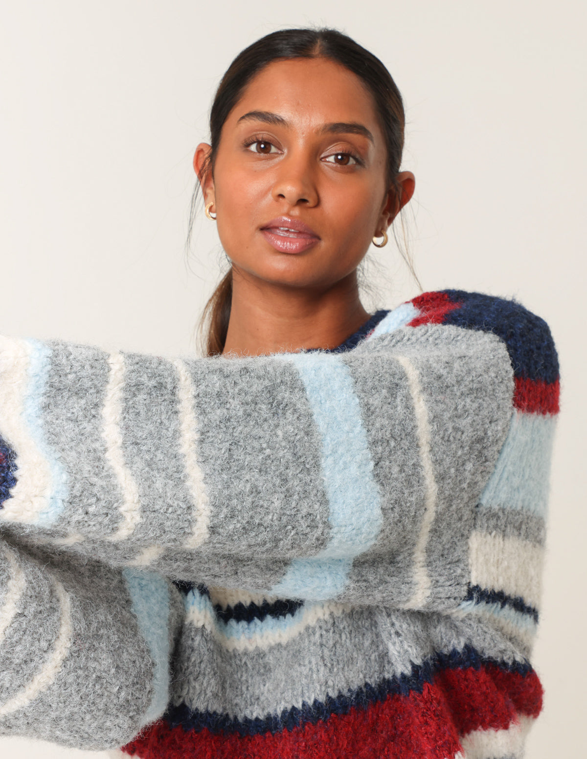 Colourful Block Horizontal Stripes Jumper