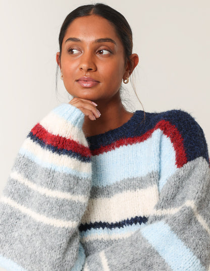Colourful Block Horizontal Stripes Jumper